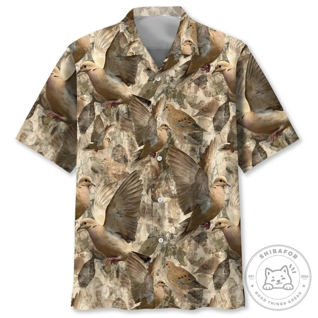 Mourning Dove Hunting Camouflage Pattern Hawaiian Shirt Mourning Dove Hunting Camouflage Pattern Hawaiian Shirt