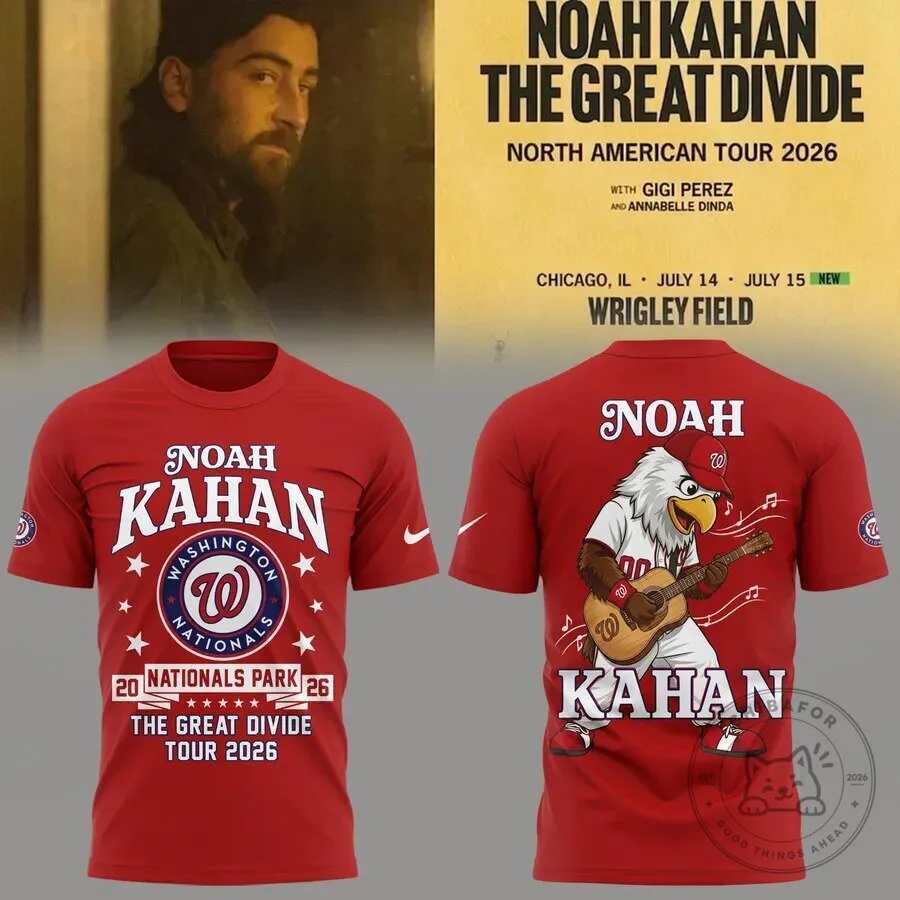 Noah Kahan x Washington Nationals – 2026 The Great Divide Tour Limited Edition Tee