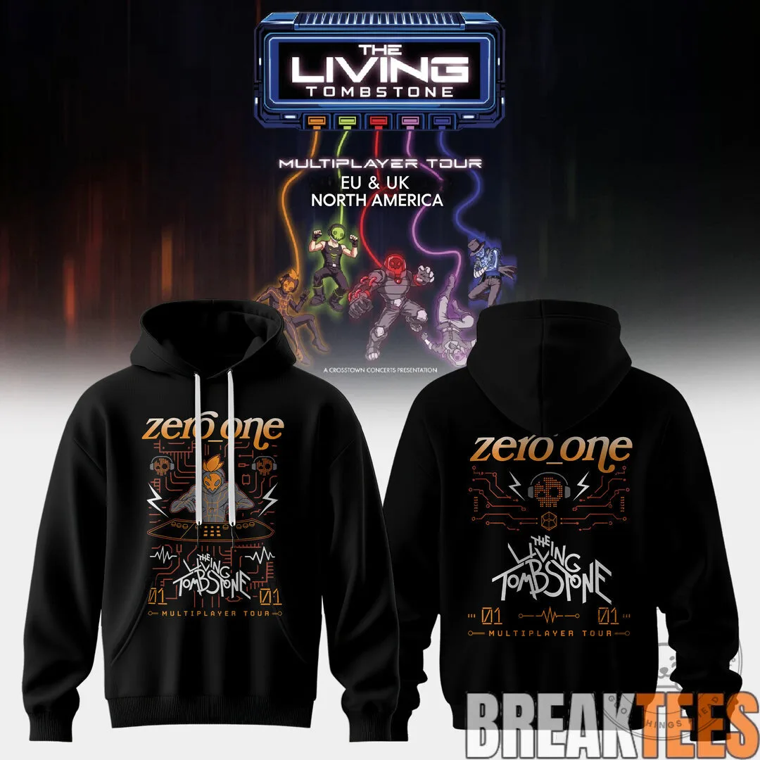 The Living Tombstone Multiplayer Tour 2026 Black Concert Hoodie
