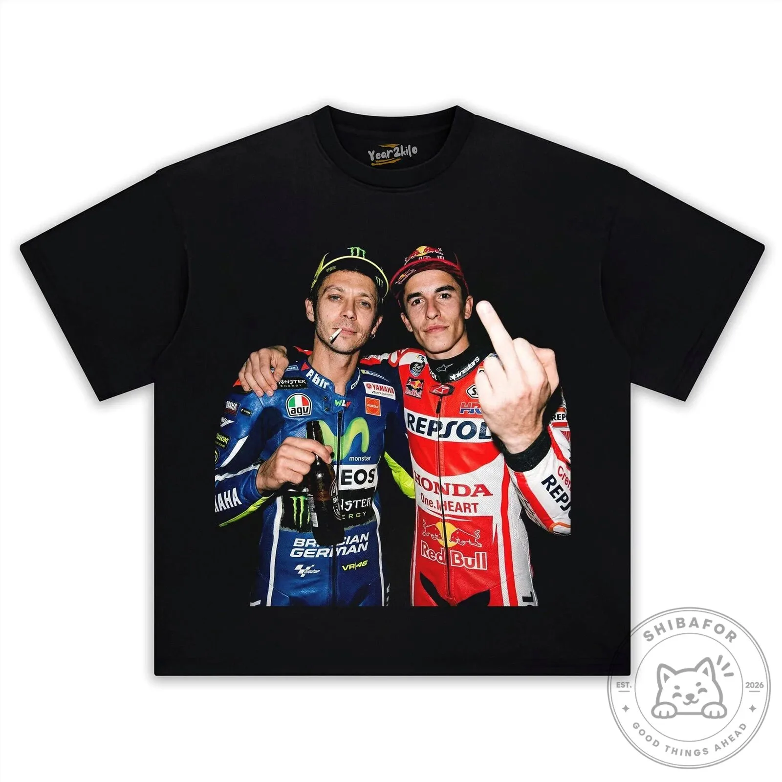 Valentino Rossi Marc Marquez MotoGP Racing Legends T-Shirt