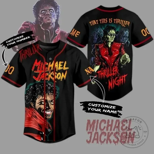Michael Jackson Thriller Night Zombie Baseball Jersey