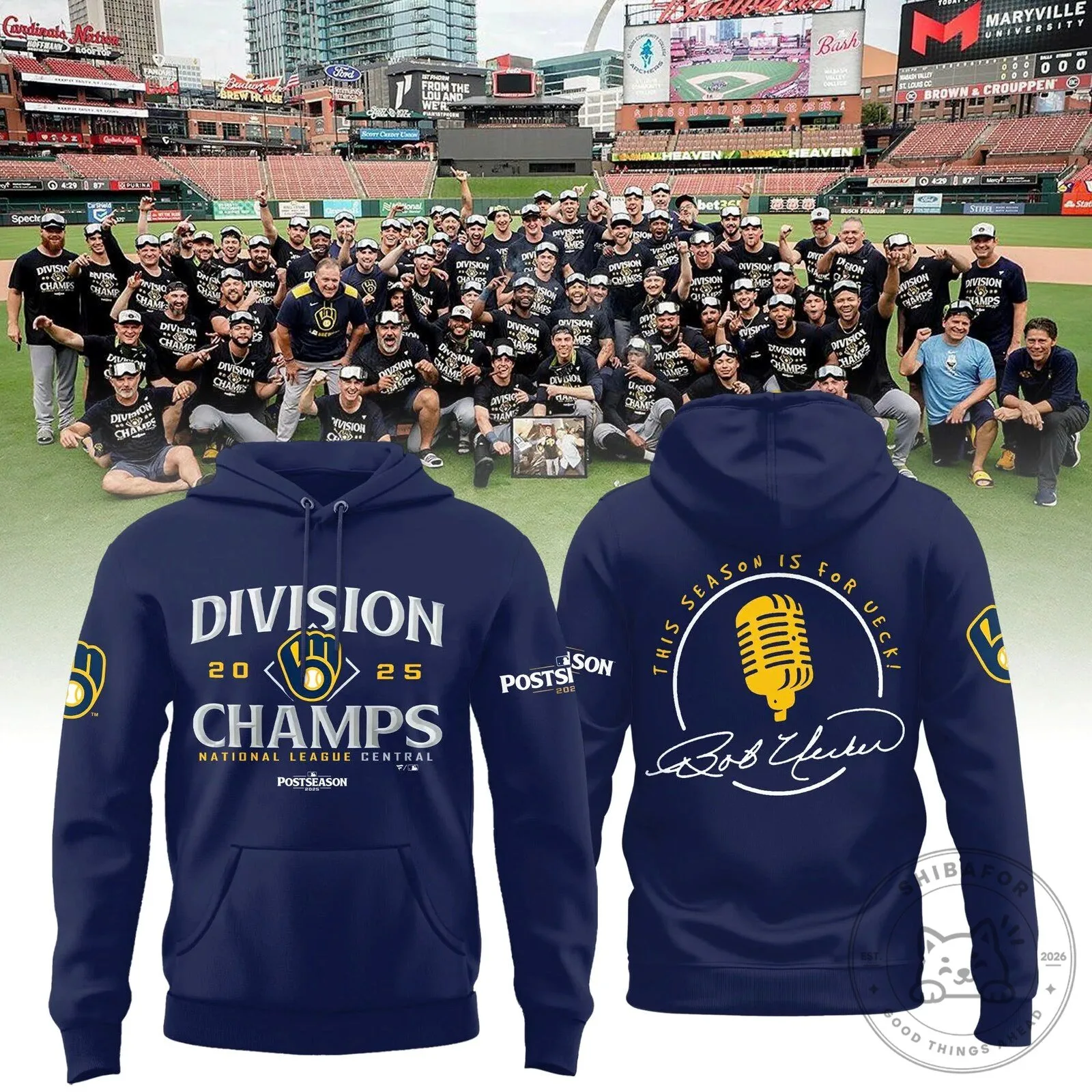 Hoodie Celebrating Milwaukee Brewers 2025 National League Central Division Championship