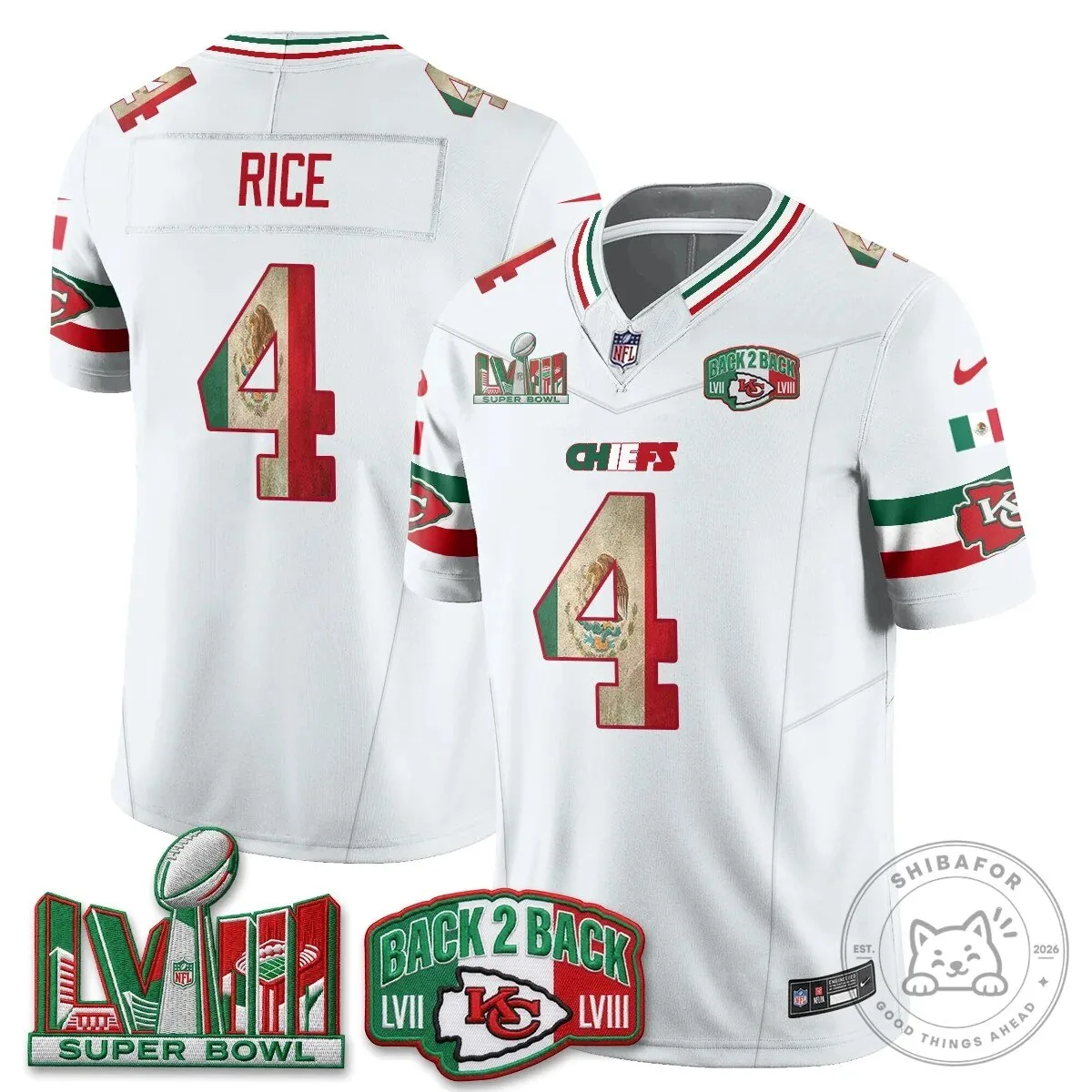 Kansas City Chiefs Mexico Edition Football Jersey for Super Bowl