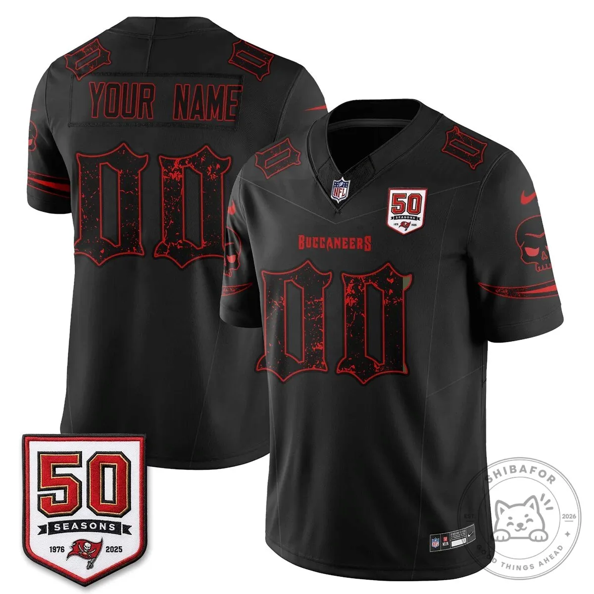 Tampa Bay Buccaneers 50 Seasons Edition Vapor Custom Football Jersey