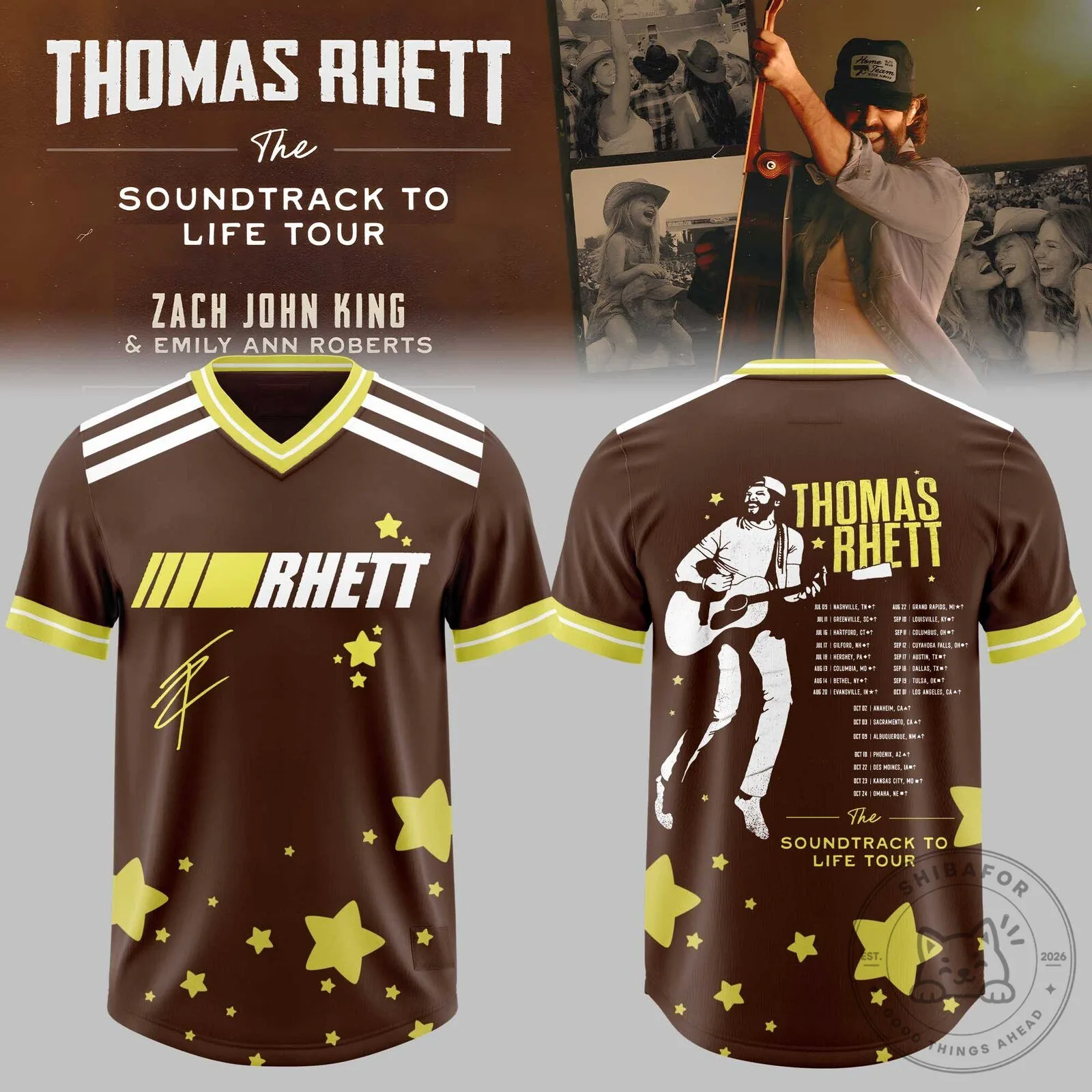 Thomas Rhett The Soundtrack To Life Tour 2026 Football Jersey