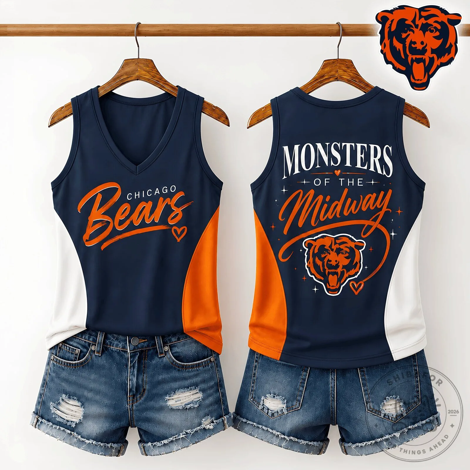 Chicago Bears Monsters of the Midway Women's V-Neck Tank Top