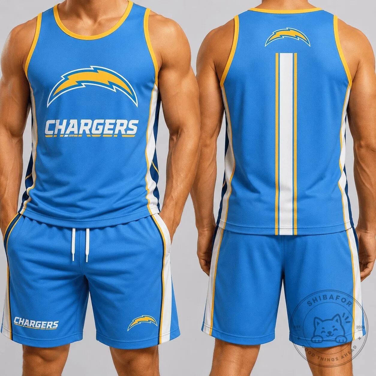 Los Angeles Chargers Football Team Athletic Tank Top