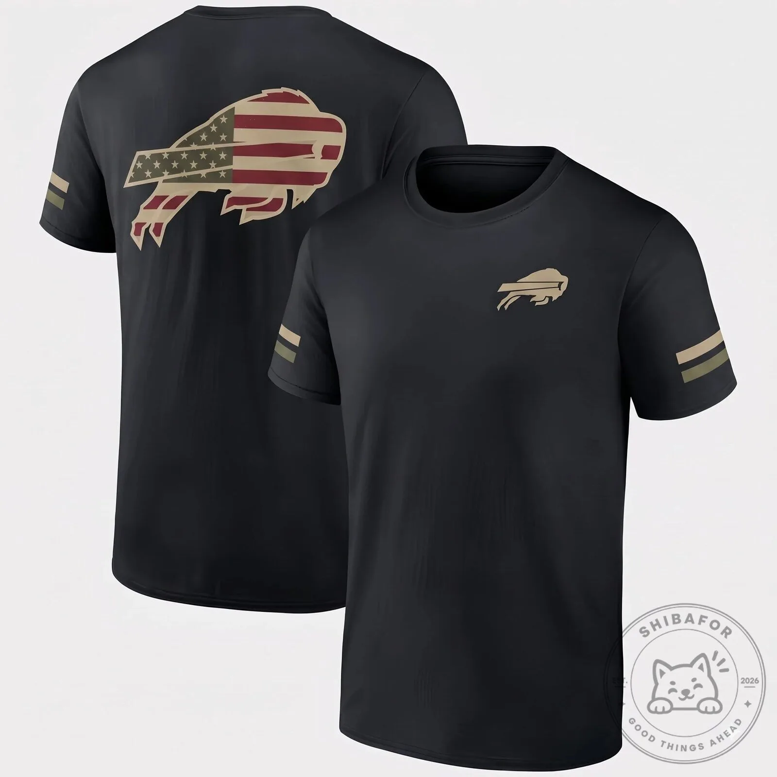 Military Camouflage T-Shirt with American Flag for Buffalo Bills Salute To Service 7 Military Camouflage T-Shirt with American Flag for Buffalo Bills Salute To Service