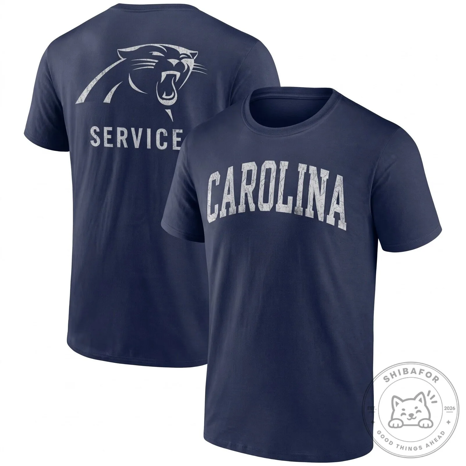 Black T-Shirt with Distressed Logo for Carolina Panthers Salute To Service 11 Black T-Shirt with Distressed Logo for Carolina Panthers Salute To Service