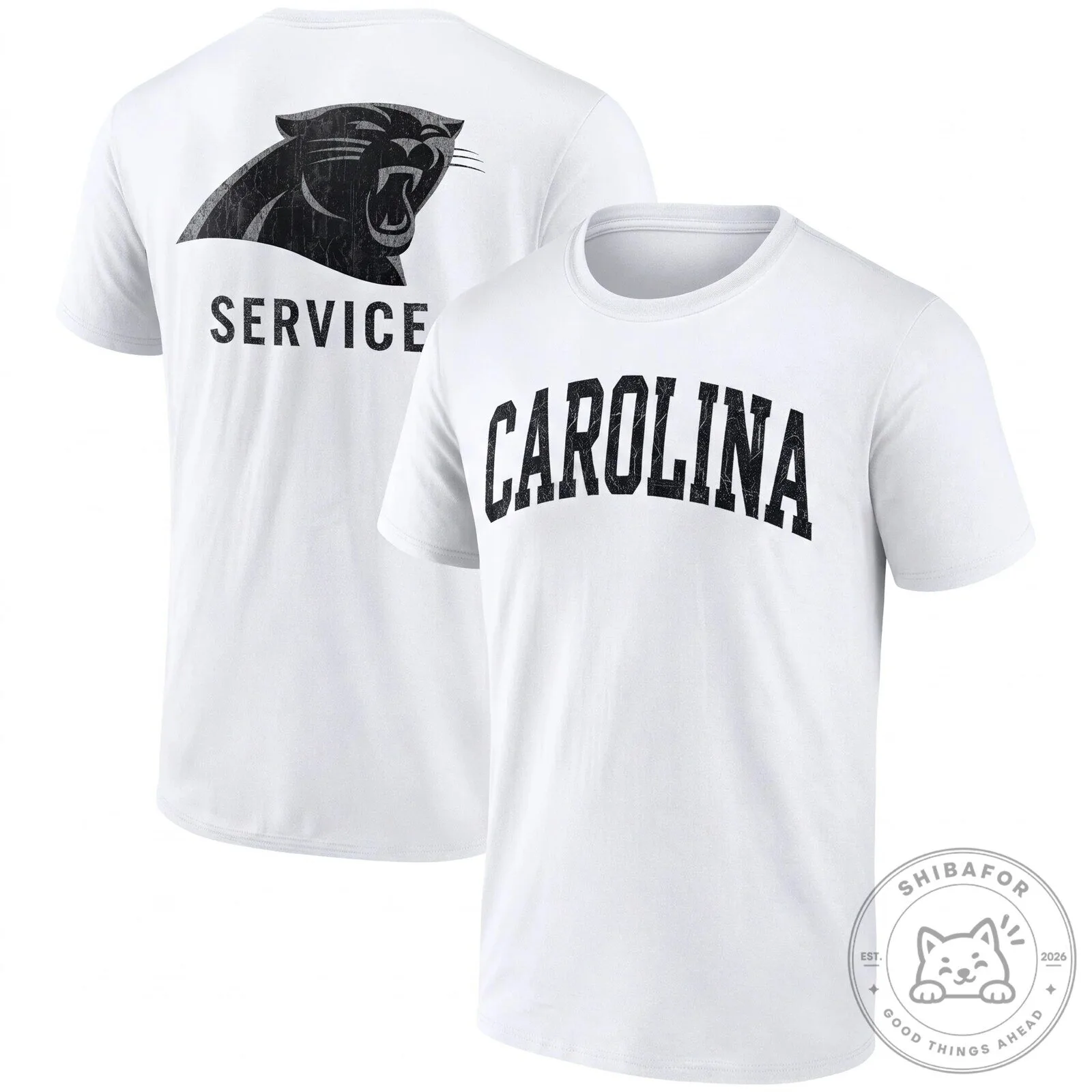 Black T-Shirt with Distressed Logo for Carolina Panthers Salute To Service 14 Black T-Shirt with Distressed Logo for Carolina Panthers Salute To Service