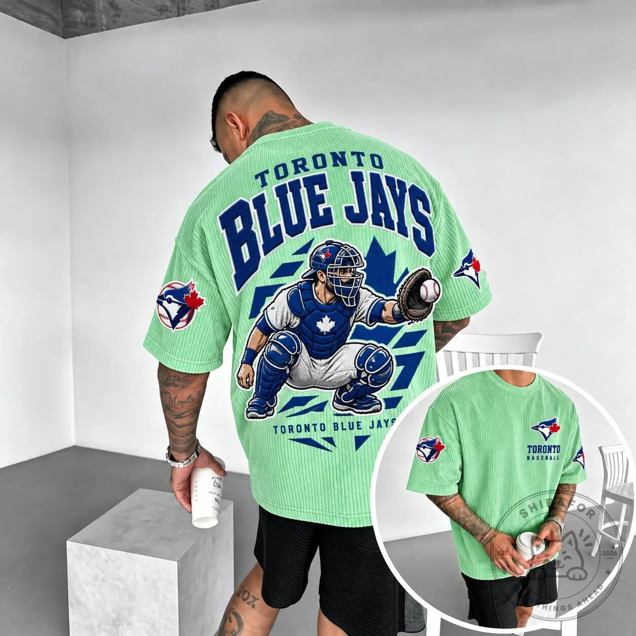 Toronto Blue Jays Baseball Catcher Oversized Short-Sleeve T-Shirt