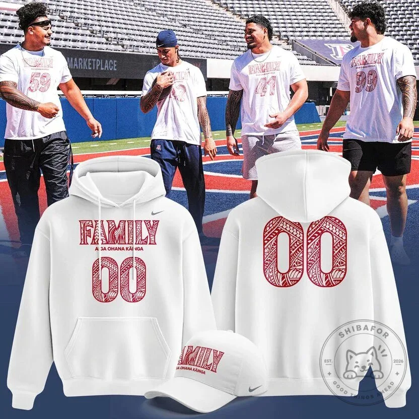 Polynesian Heritage Family White Hoodie for Arizona Wildcats Football