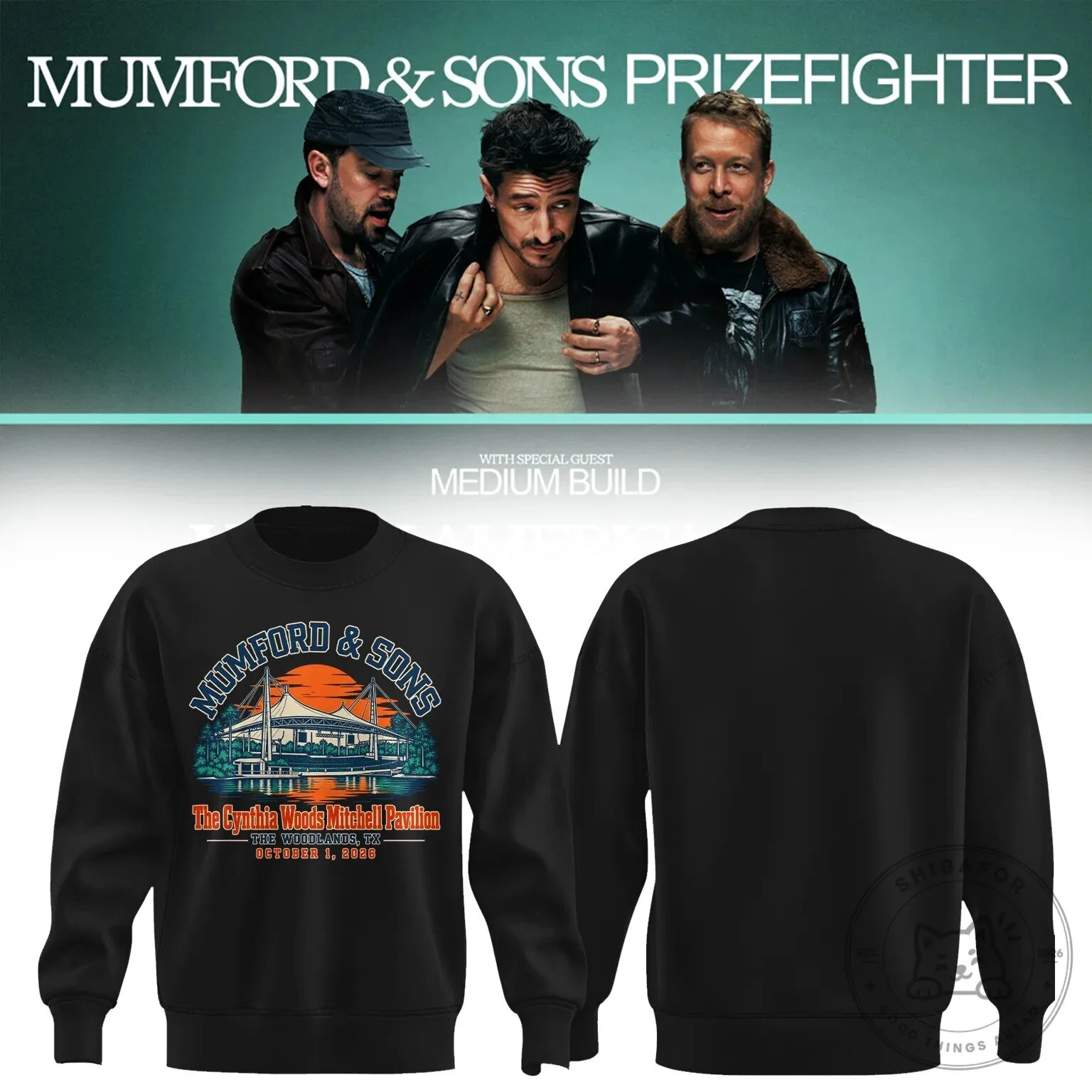 Sweatshirt for Mumford And Sons Concert Event in The Woodlands, Texas