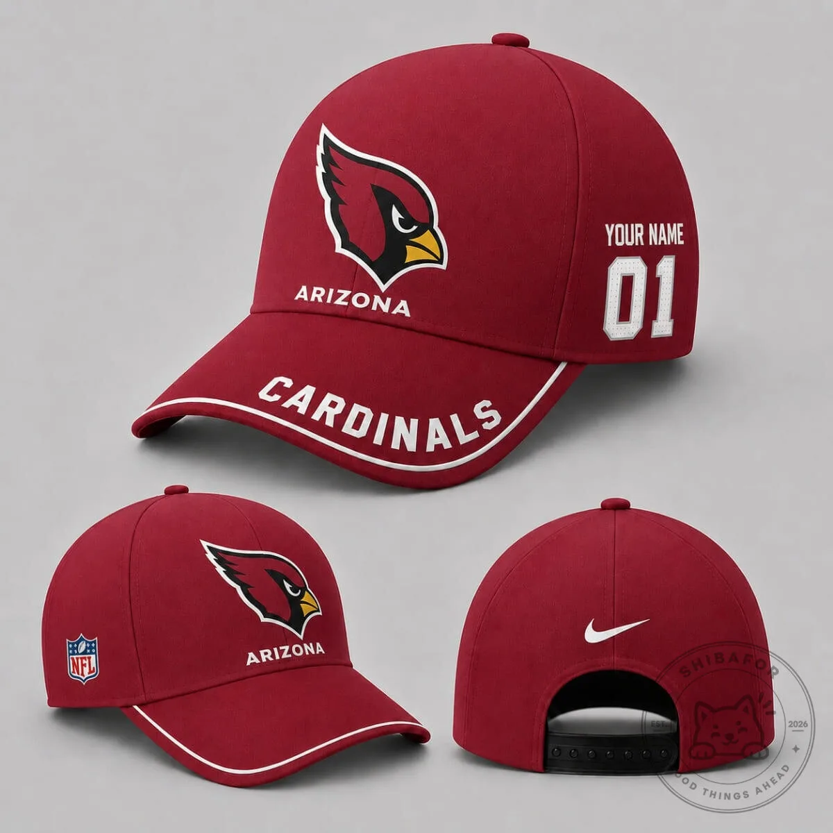 Arizona Cardinals Football Personalized Baseball Cap Hat