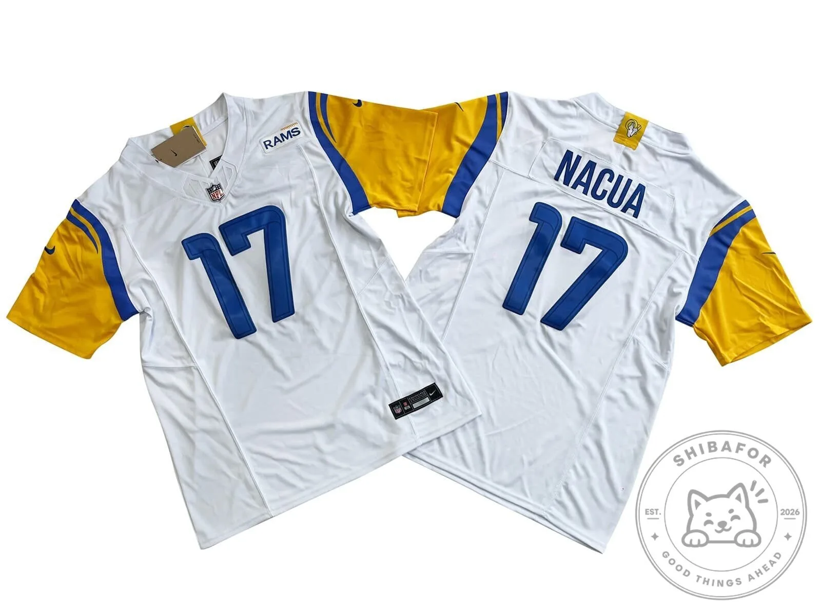 Puka Nacua Los Angeles Rams White Football Jersey Number 17