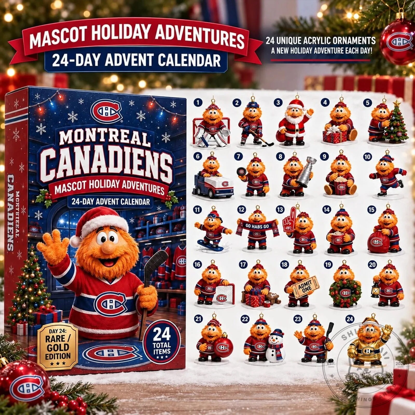 24-Day Advent Calendar featuring Youppi, the Montreal Canadiens Mascot for Holiday Fun