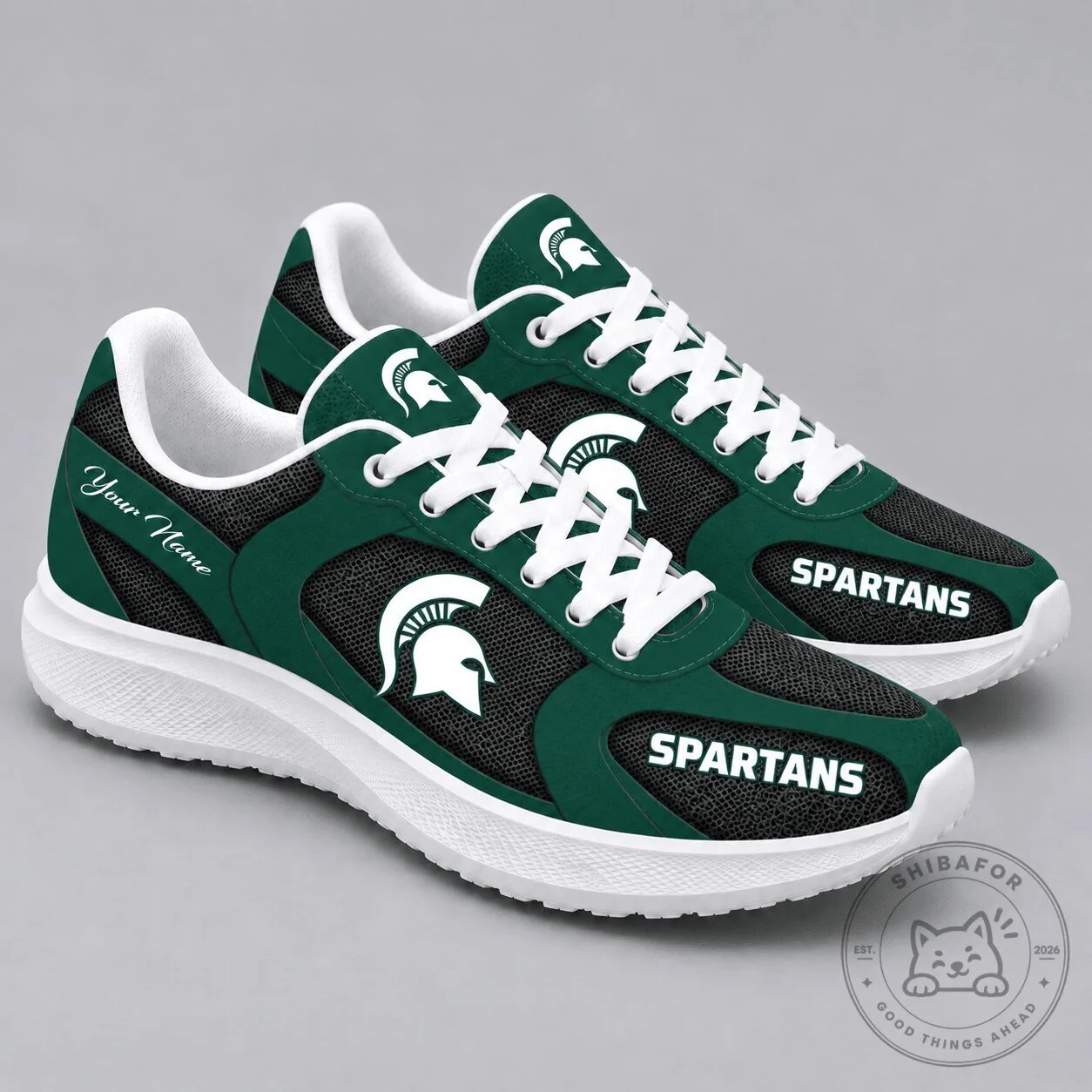 Michigan State Spartans Custom Name Spirit Sport Sneakers Shoes
