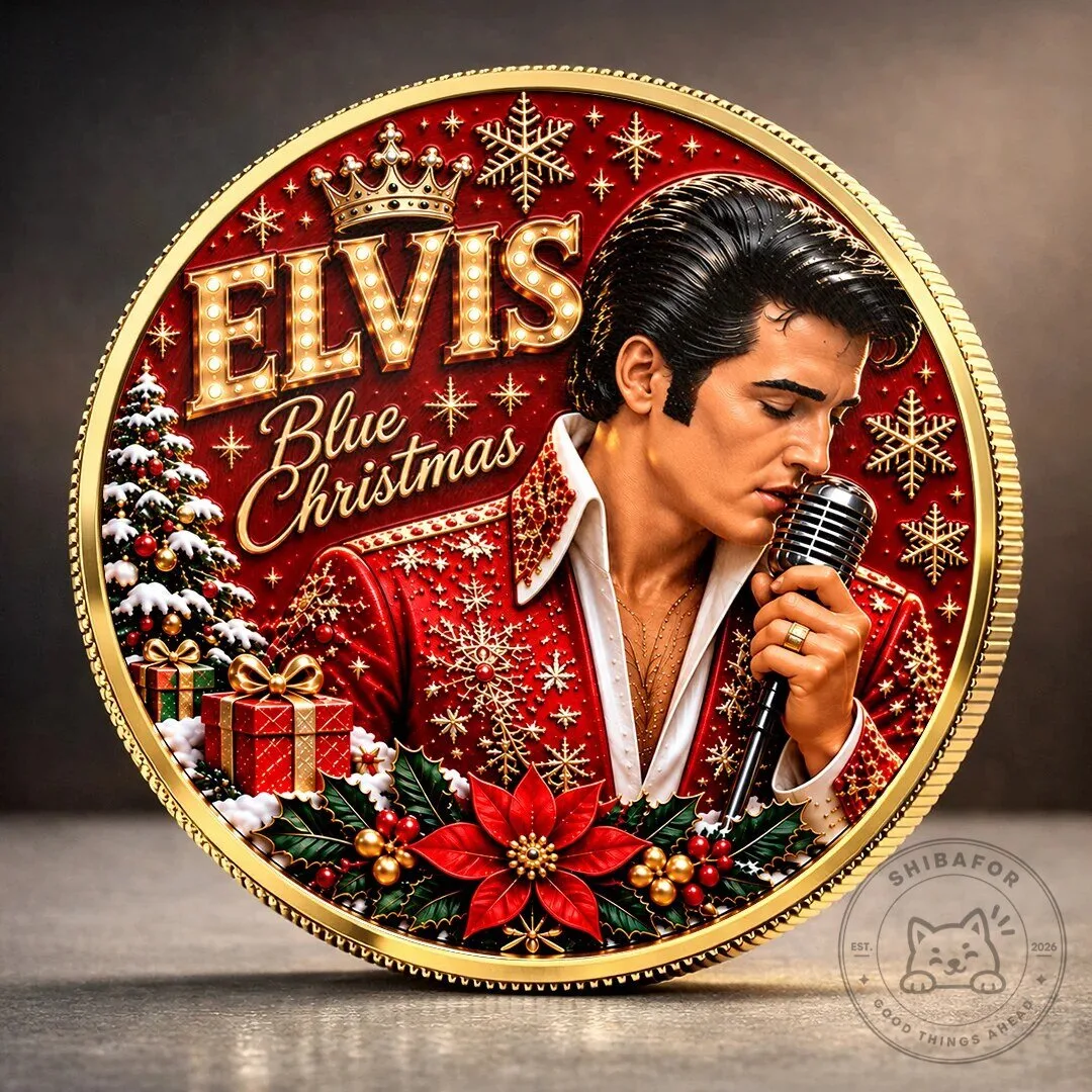 Commemorative Coin Featuring Elvis Presley's Blue Christmas