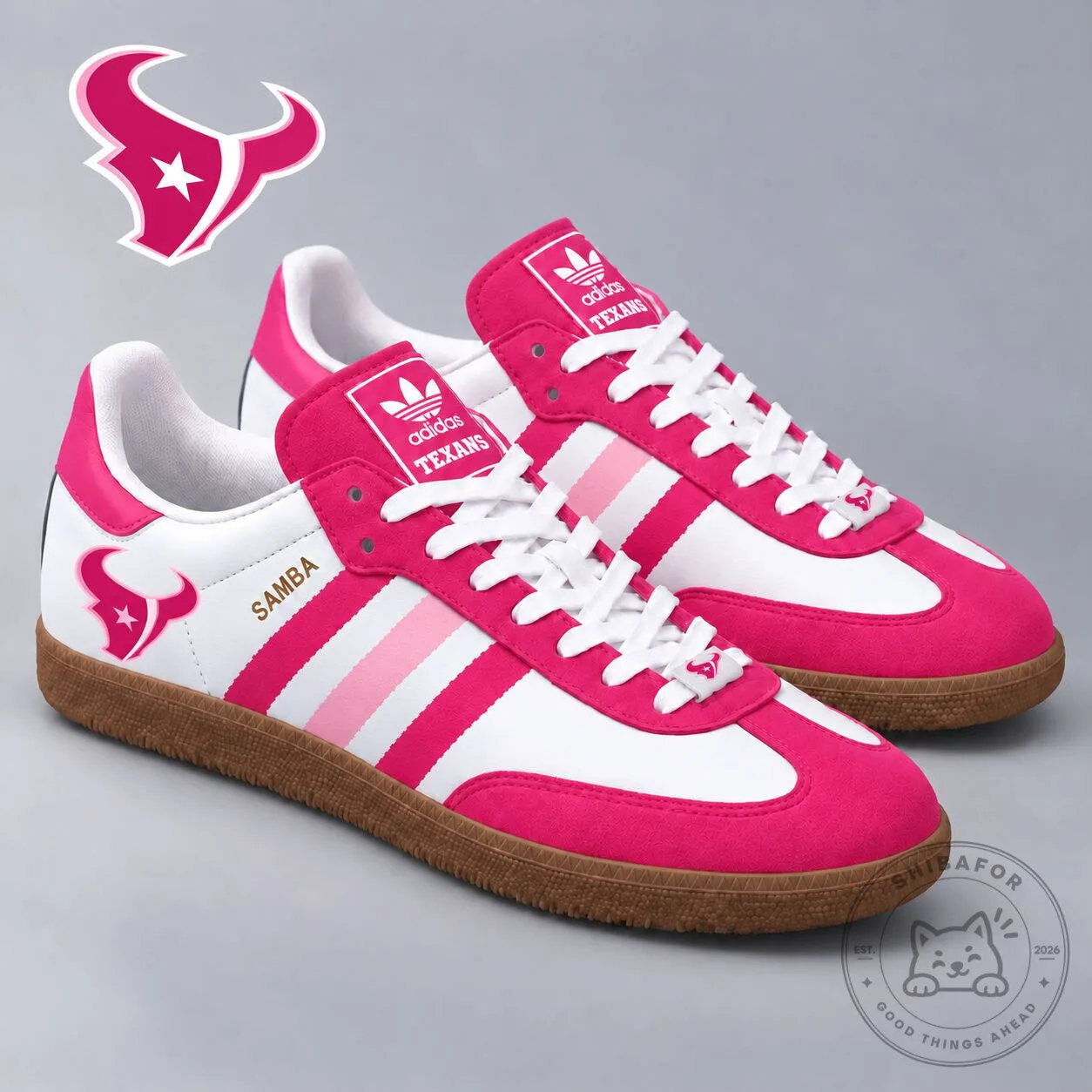 Houston Texans Pink Breast Cancer Awareness Samba Shoes for Women