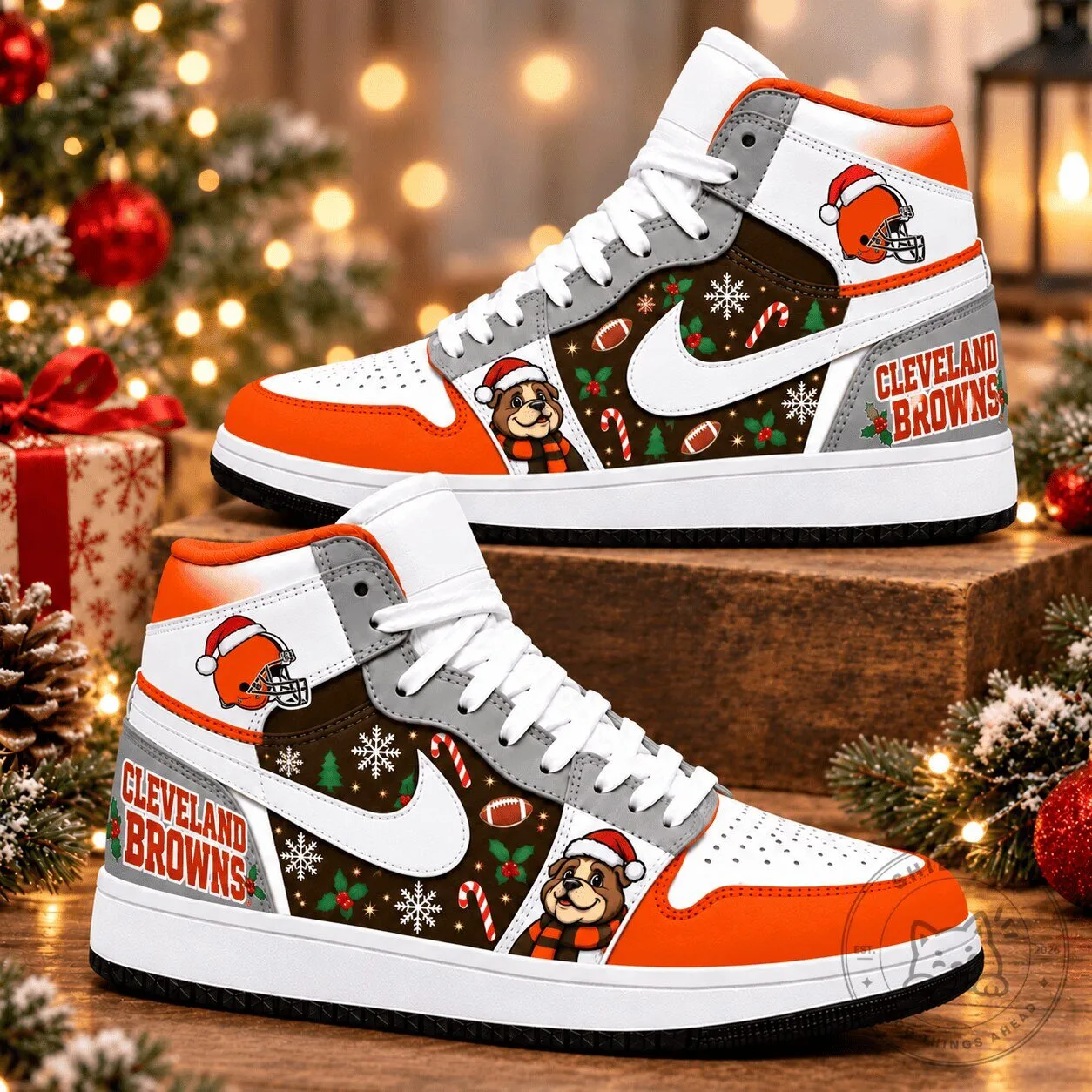 Cleveland Browns Christmas Holiday High Top Sneakers