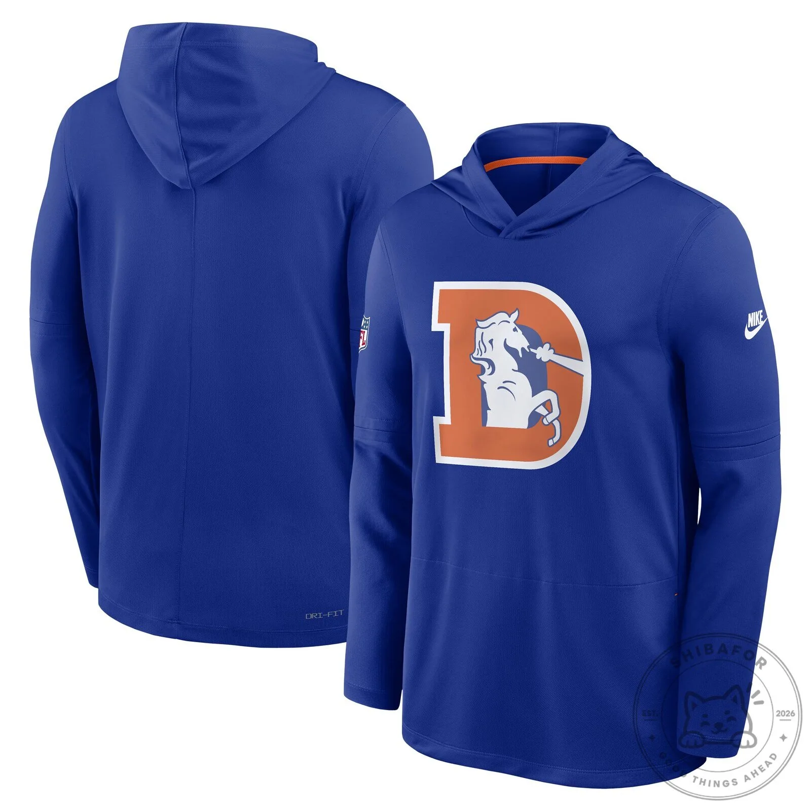 Denver Broncos Nike Alternate Pack Dri-Fit Lightweight Hoodie