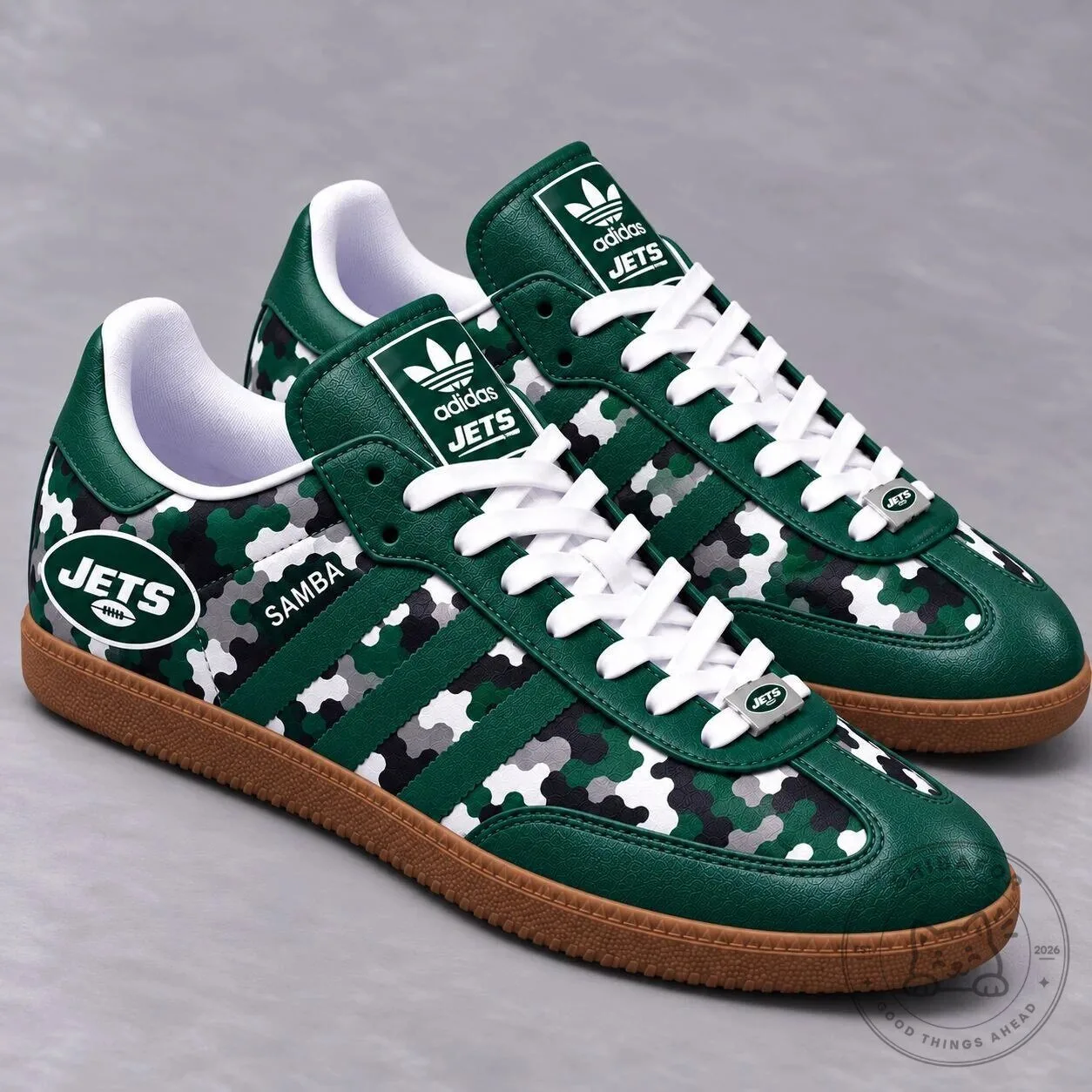 New York Jets NFL Football Team Camouflage Pattern Samba Shoes