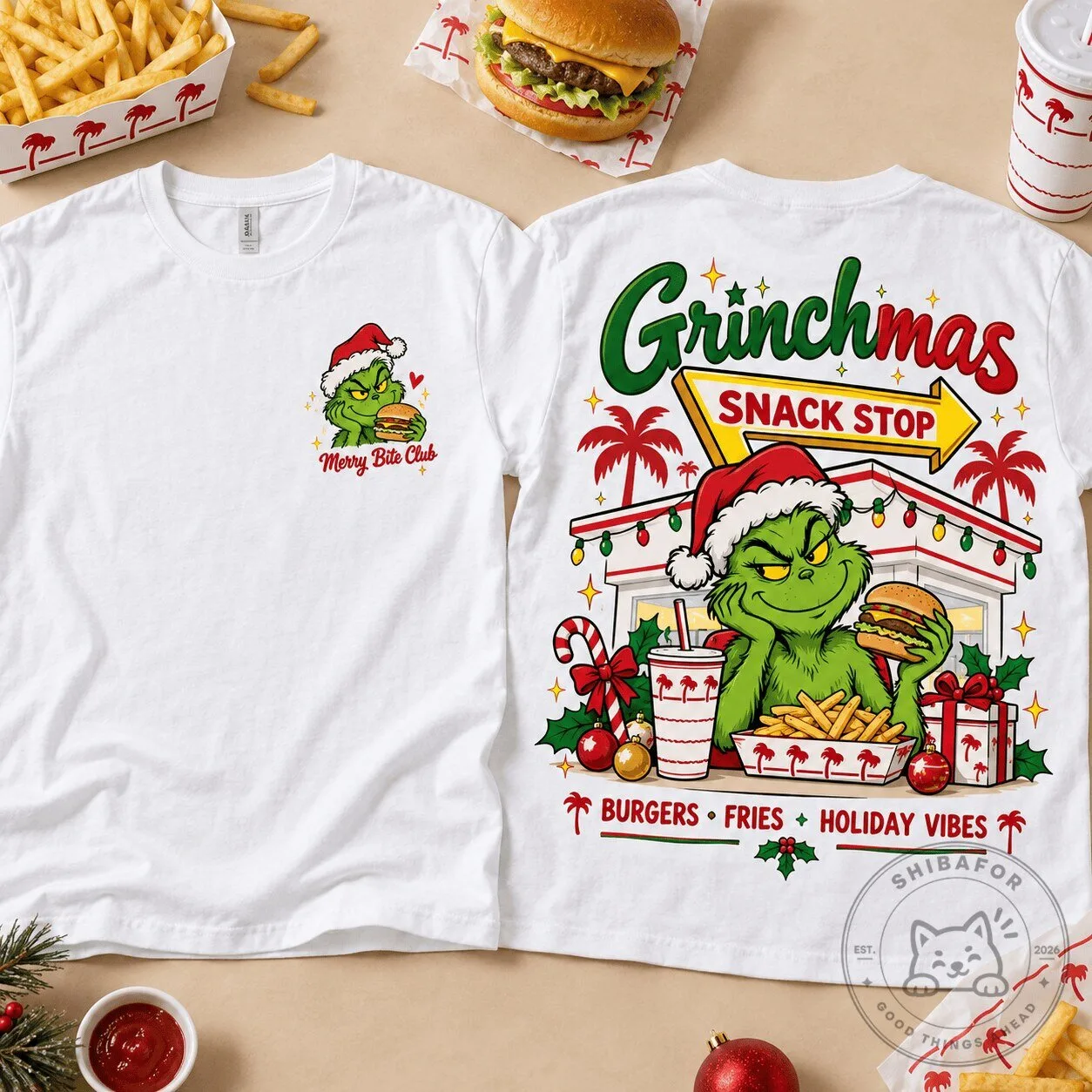 The Grinch Grinchmas Snack Stop Christmas Holiday T-Shirt