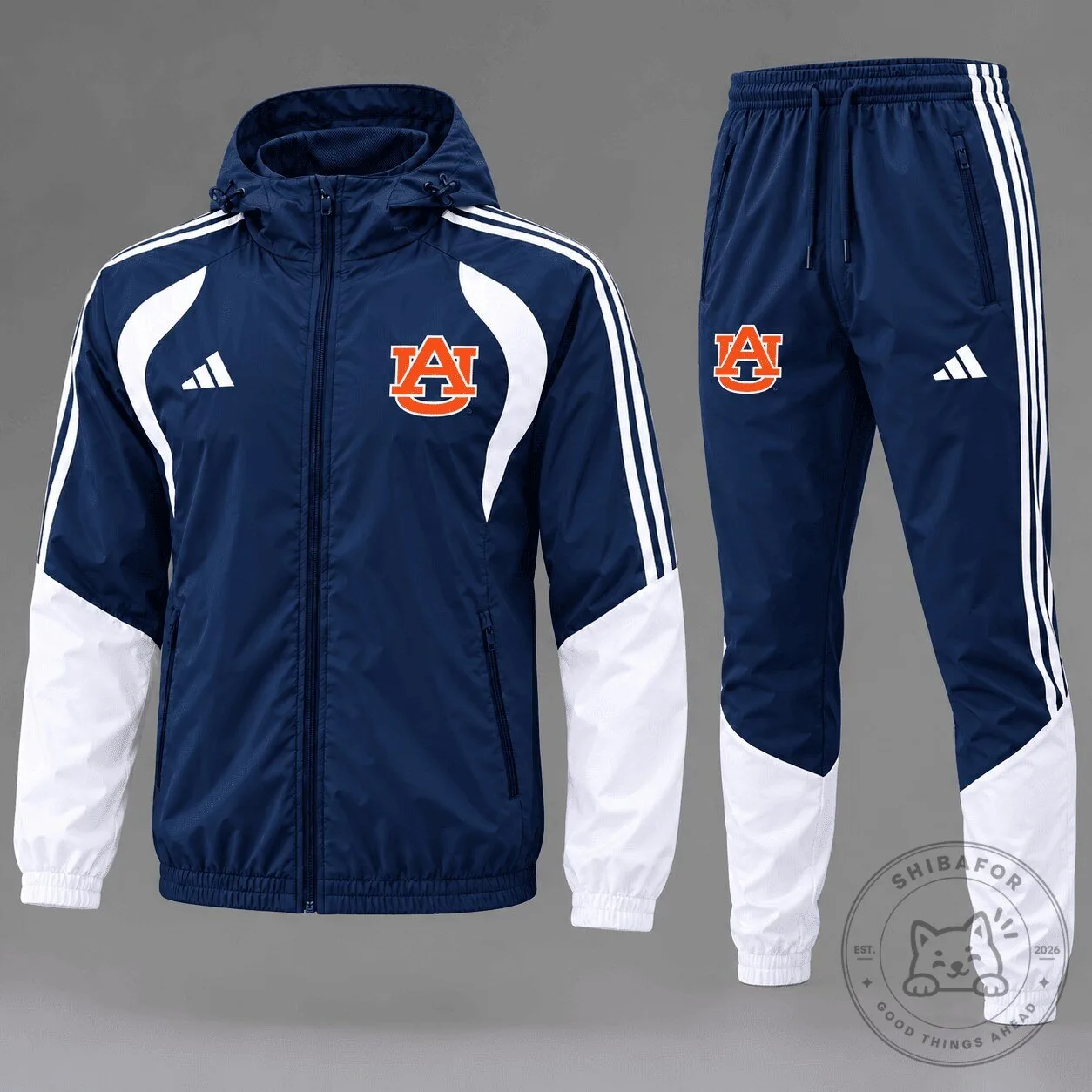 Auburn Tigers NCAA Game Day Varsity Stripe Tracksuit Set Hoodie