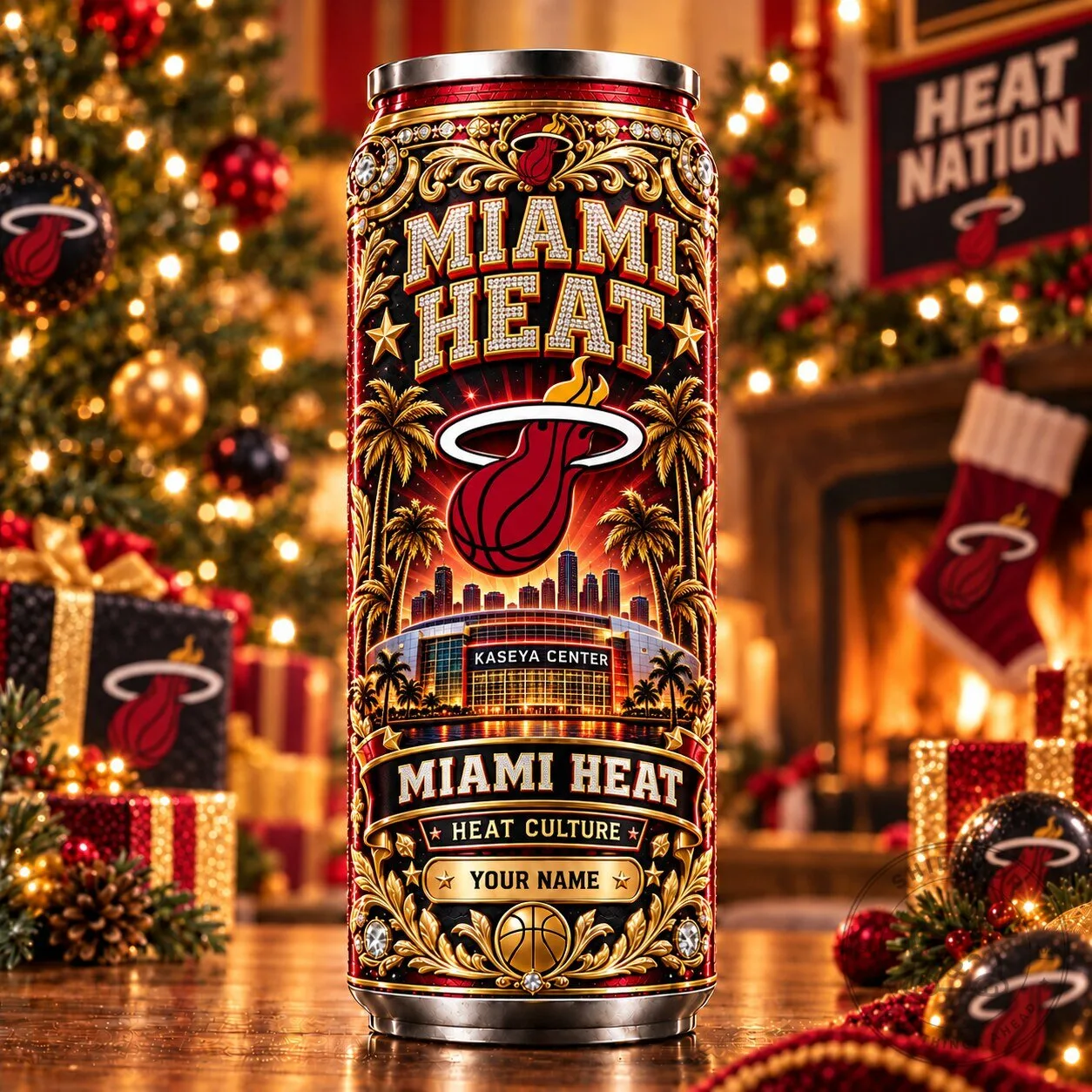 Miami Heat NBA Basketball Team Personalized Stainless Steel Tumbler