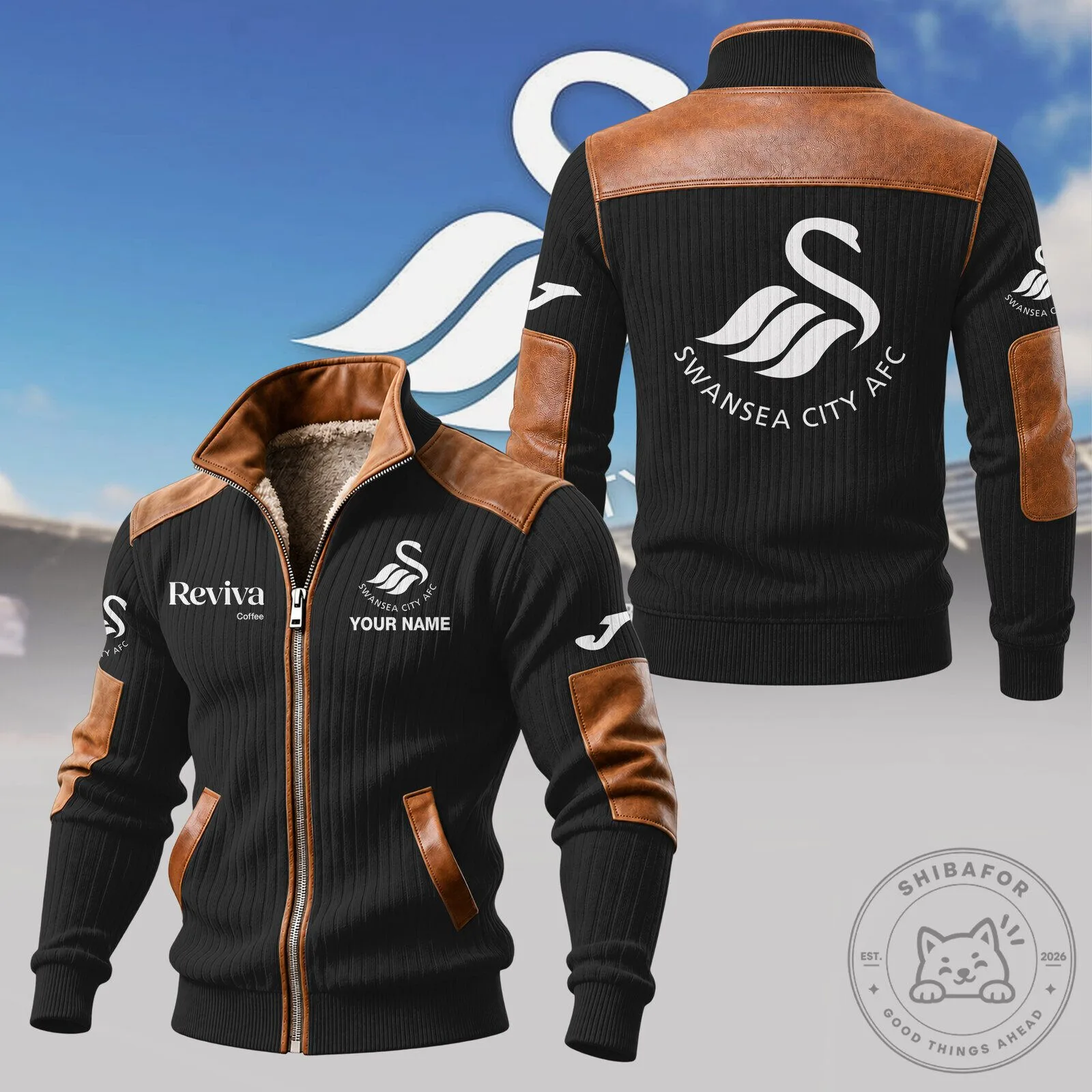Swansea City AFC Personalized Winter Fleece Jacket