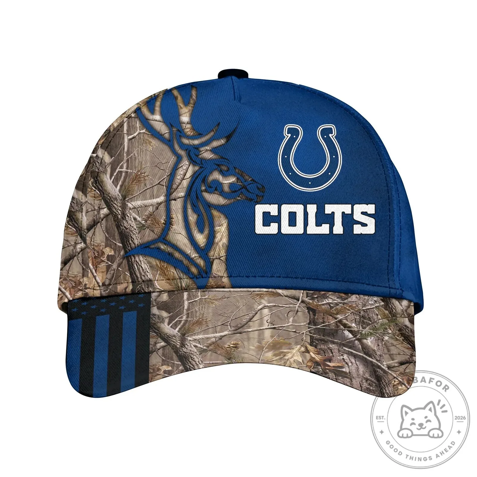 Indianapolis Colts Deer Hunting Camouflage Pattern Adjustable Cap Hat