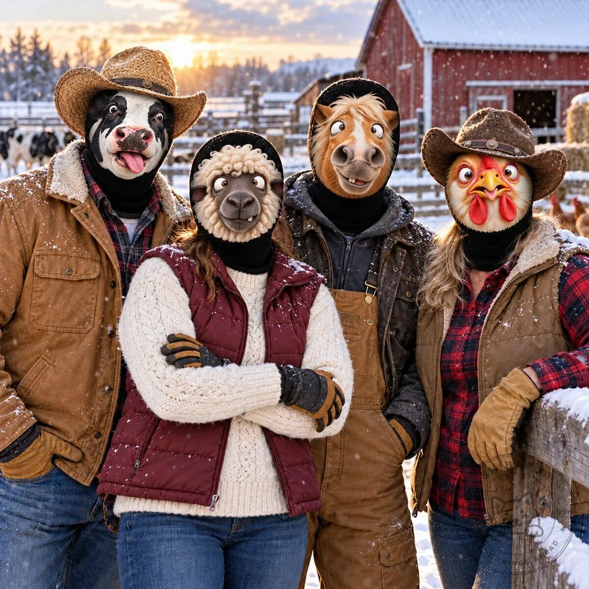 Personalized Barnyard Crew Animal Face Balaclava Mask for Farmers