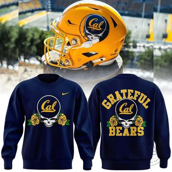 California Golden Bears Football Grateful Dead Skull and Roses Navy Sweatshirt