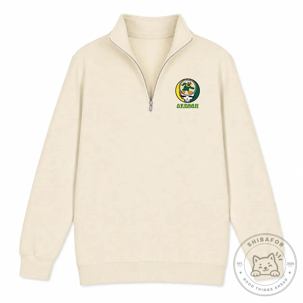 University of Oregon Grateful Dead Steal Your Face Quarter-Zip Pullover Sweatshirt