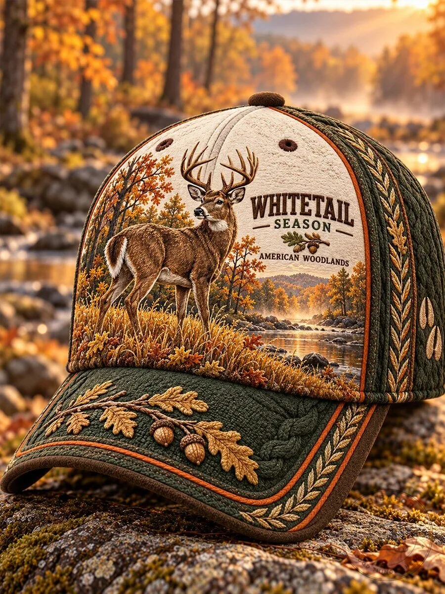 Whitetail Season American Woodlands Deer Hunting Cap Hat