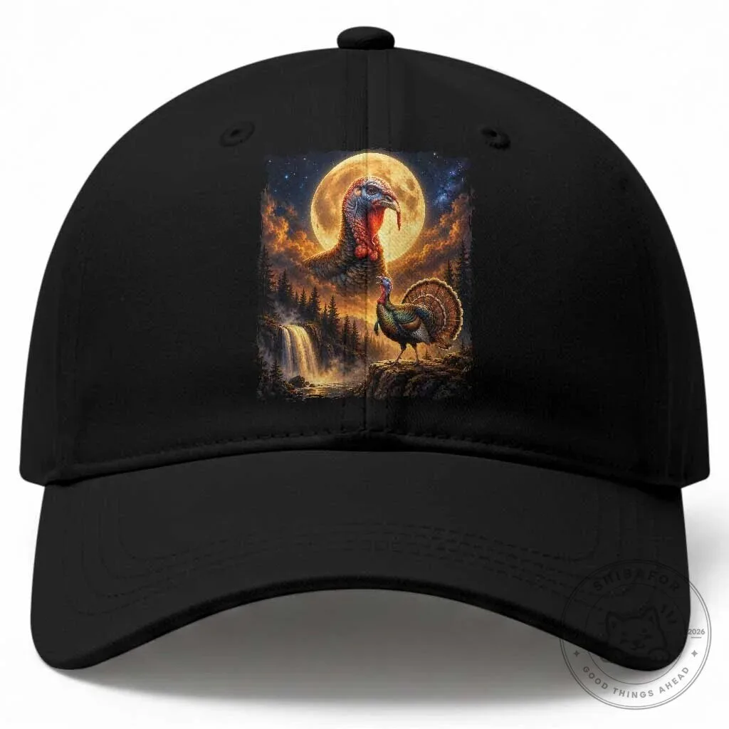Thanksgiving Turkey Howling At The Moon Wildlife Hunting Humor Baseball Cap