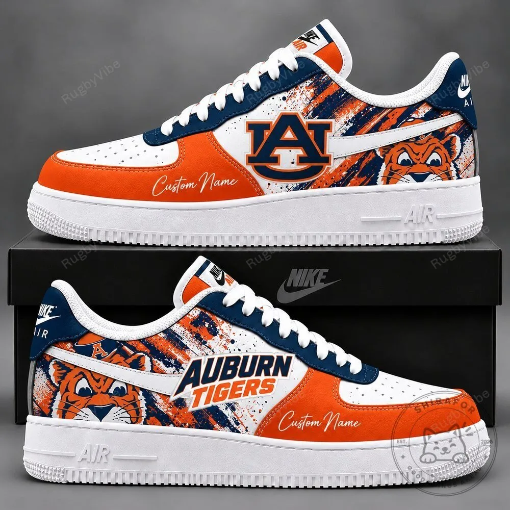 Auburn Tigers Custom Name NCAA College Football Team Fan Shoes