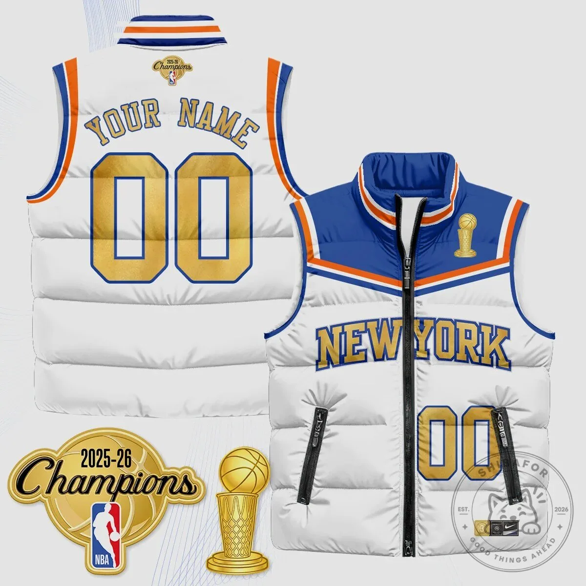 New York Knicks NBA Champions Custom Puffer Vest
