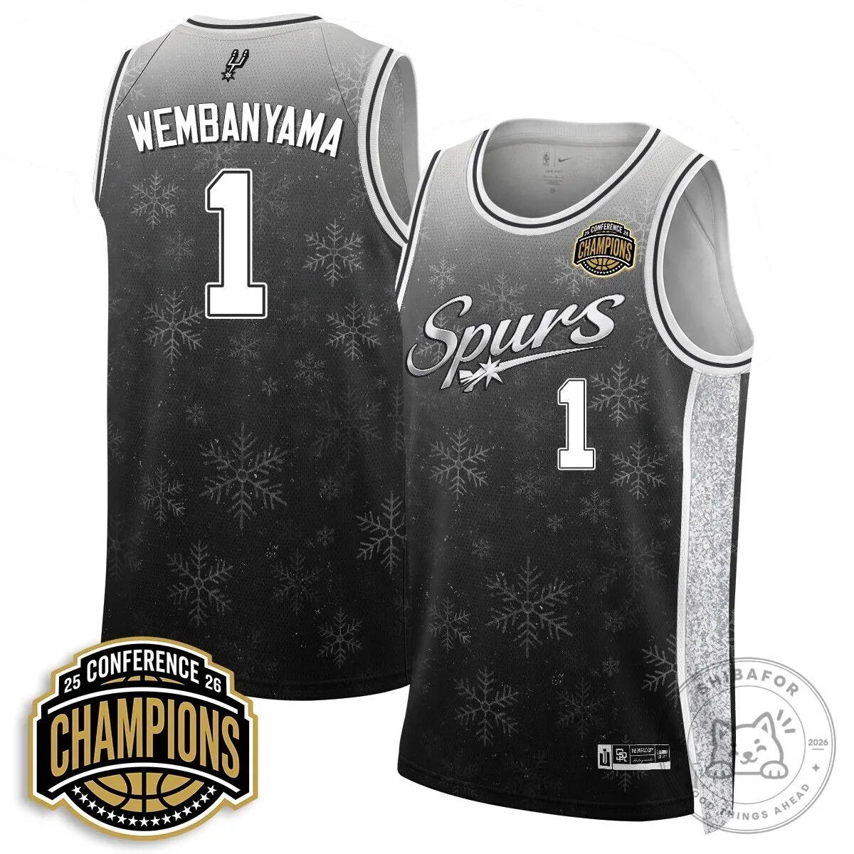 Victor Wembanyama San Antonio Spurs Black Snowflake Basketball Jersey 7 Victor Wembanyama San Antonio Spurs Black Snowflake Basketball Jersey
