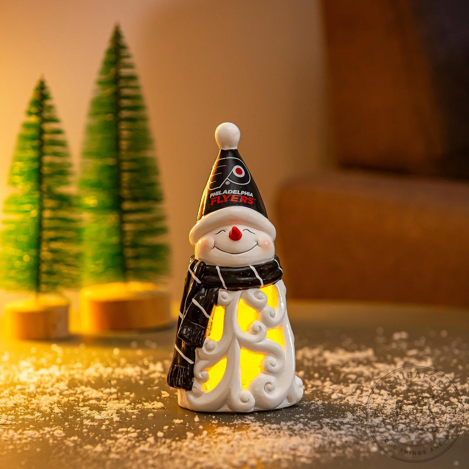 Philadelphia Flyers Snowman LED Light Up Christmas Holiday Figurine Decoration