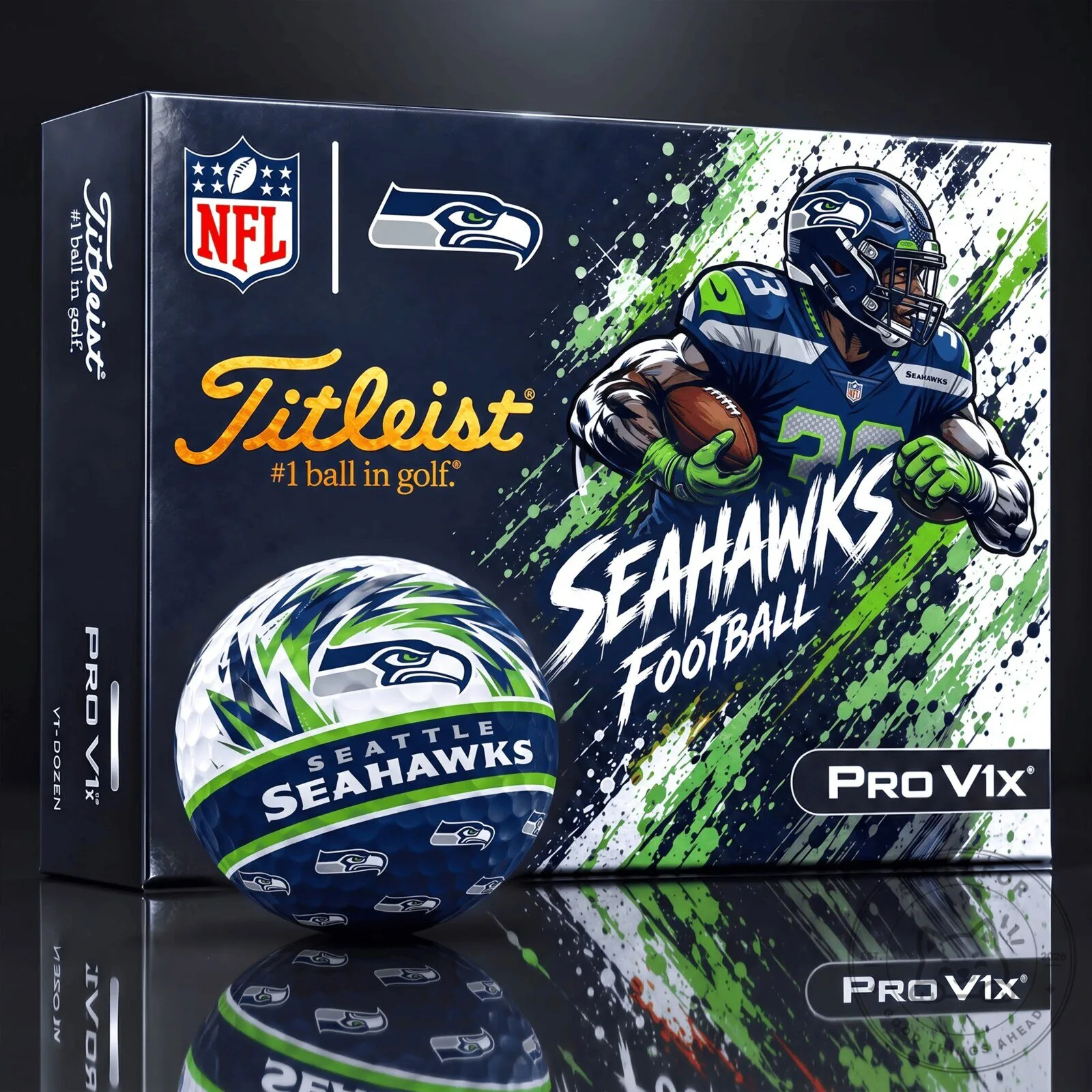 Seattle Seahawks NFL Titleist Pro V1x Golf Balls Dozen