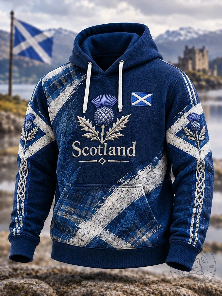 Scotland Thistle and Tartan Plaid Pattern St. Andrew's Day Hoodie 5 Scotland Thistle and Tartan Plaid Pattern St. Andrew