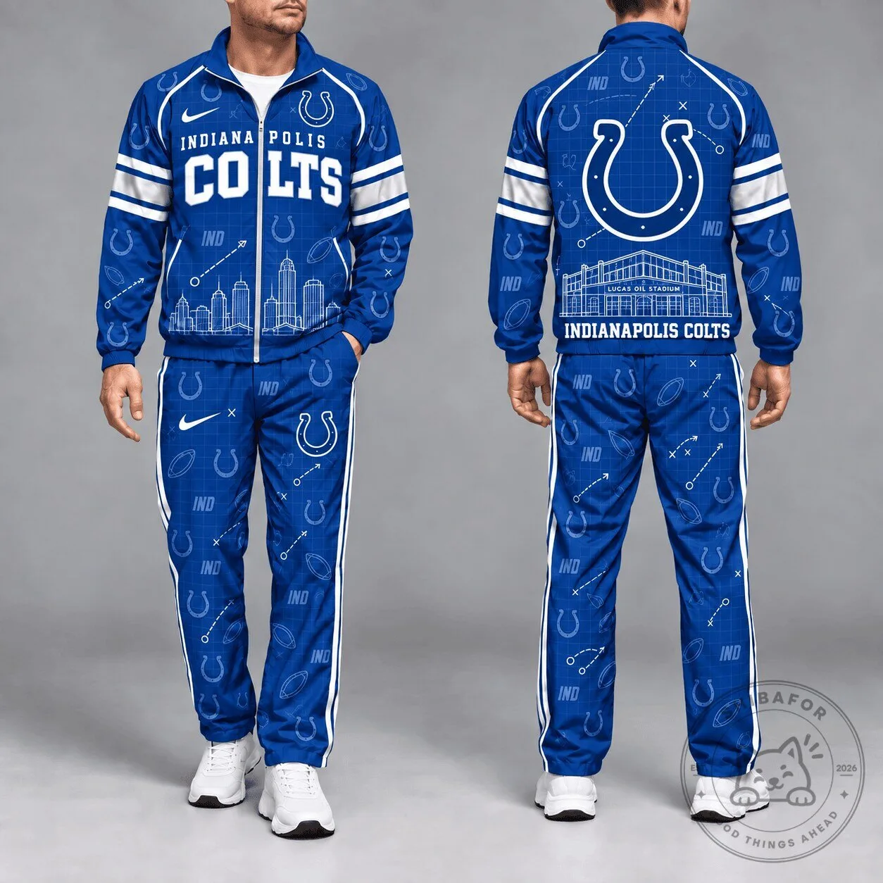 Indianapolis Colts Football Team Blue Tracksuit Jacket and Pants Set 2 Indianapolis Colts Football Team Blue Tracksuit Jacket and Pants Set
