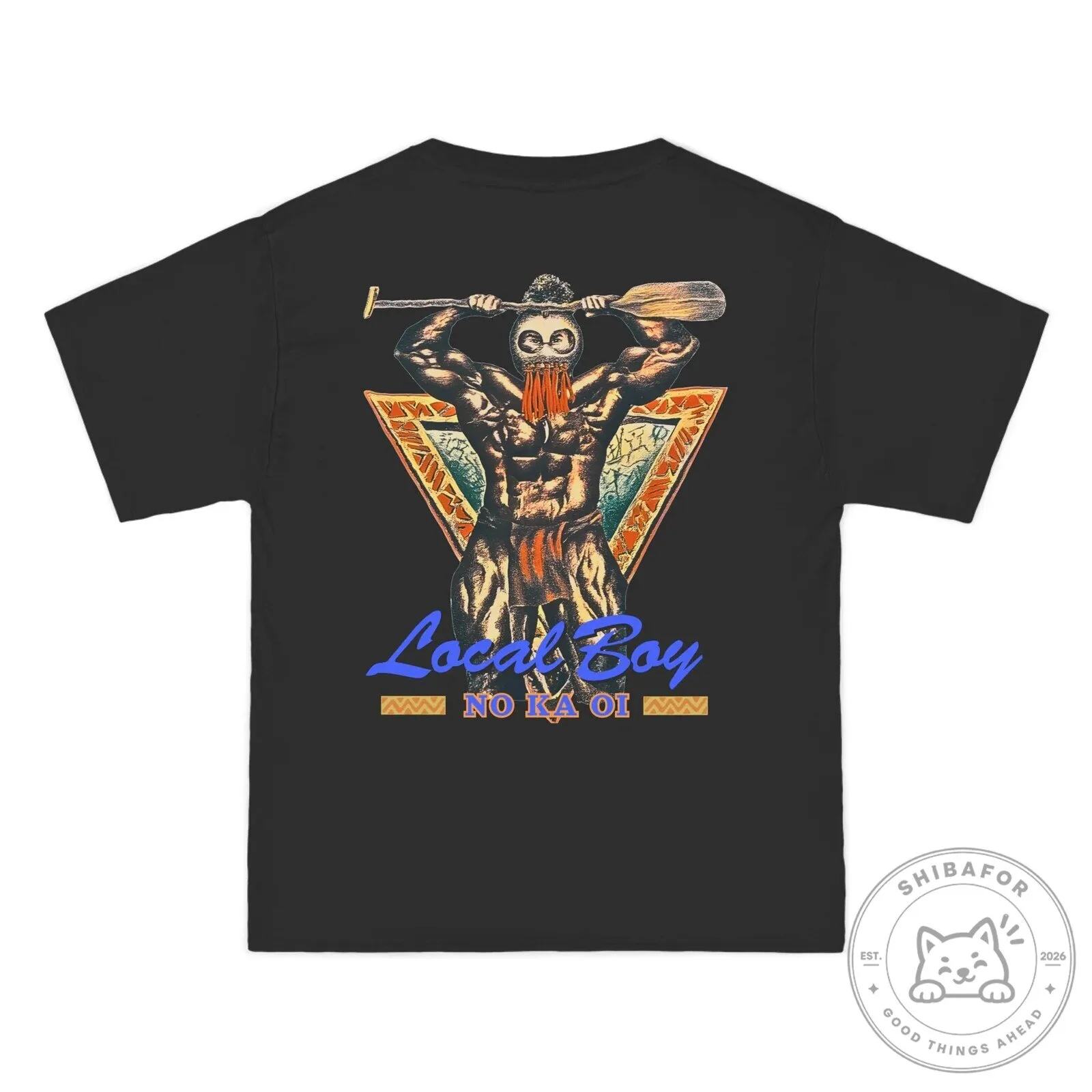Local Boy No Ka Oi Hawaiian Strength Vintage Design Black Graphic T-Shirt