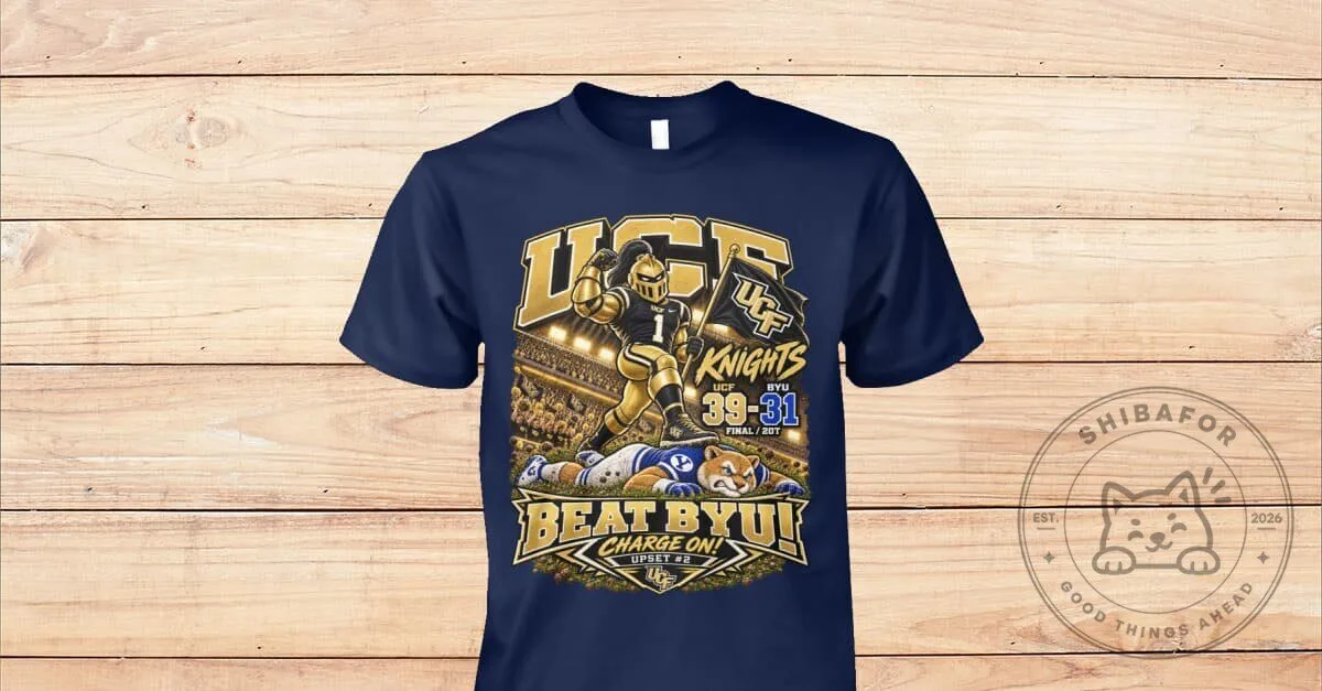 UCF Knights Beat BYU 39-31 Charge On Upset #2 Football T-Shirt 2 UCF Knights Beat BYU 39-31 Charge On Upset #2 Football T-Shirt