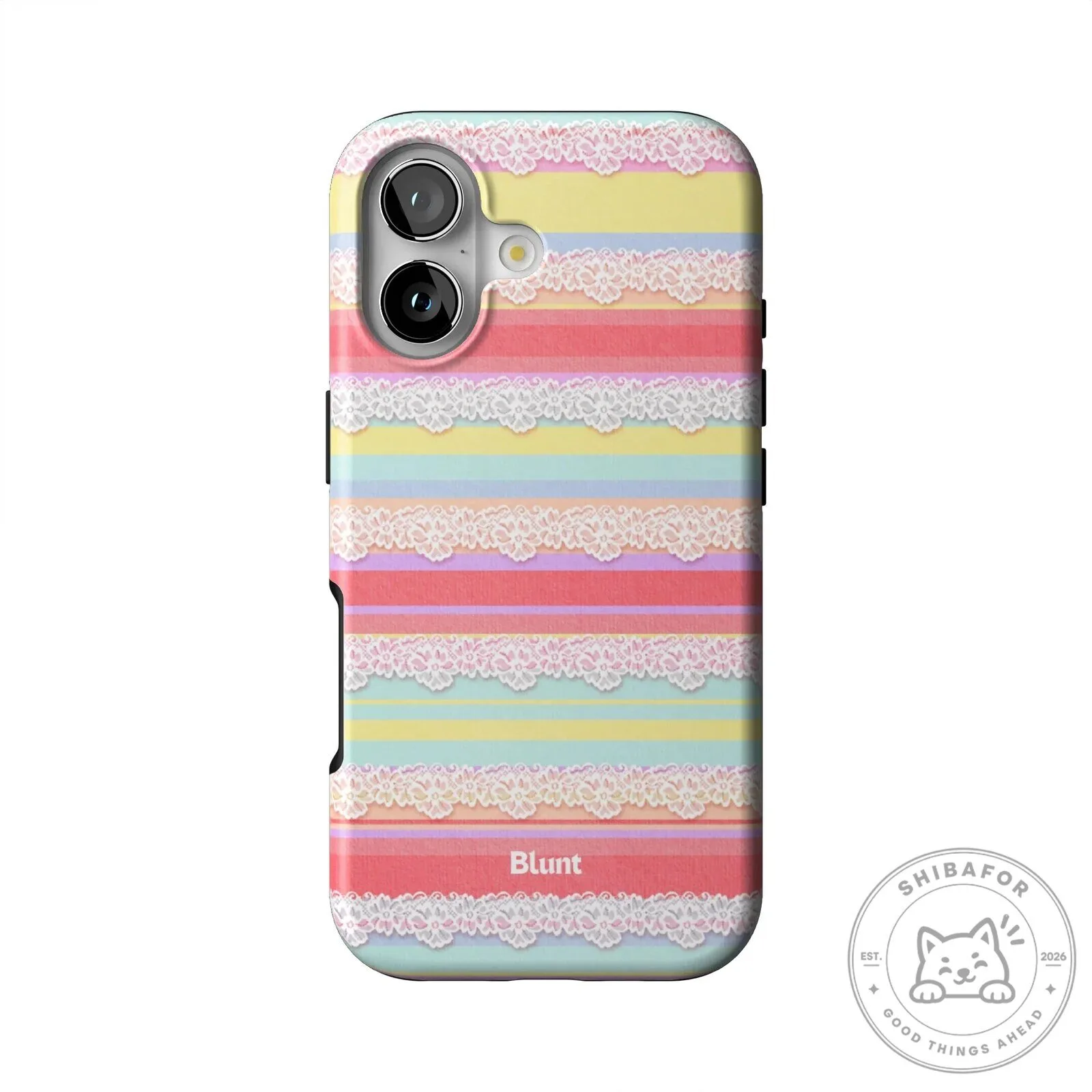 Pastel Stripes and Lace Pattern iPhone Case for Smartphone Protection