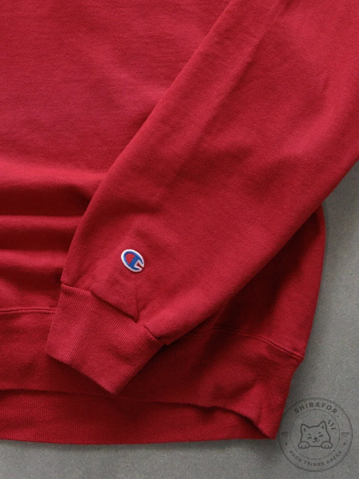 Vintage 90s Champion Embroidered Logo Red Crewneck Sweatshirt 10 Vintage 90s Champion Embroidered Logo Red Crewneck Sweatshirt