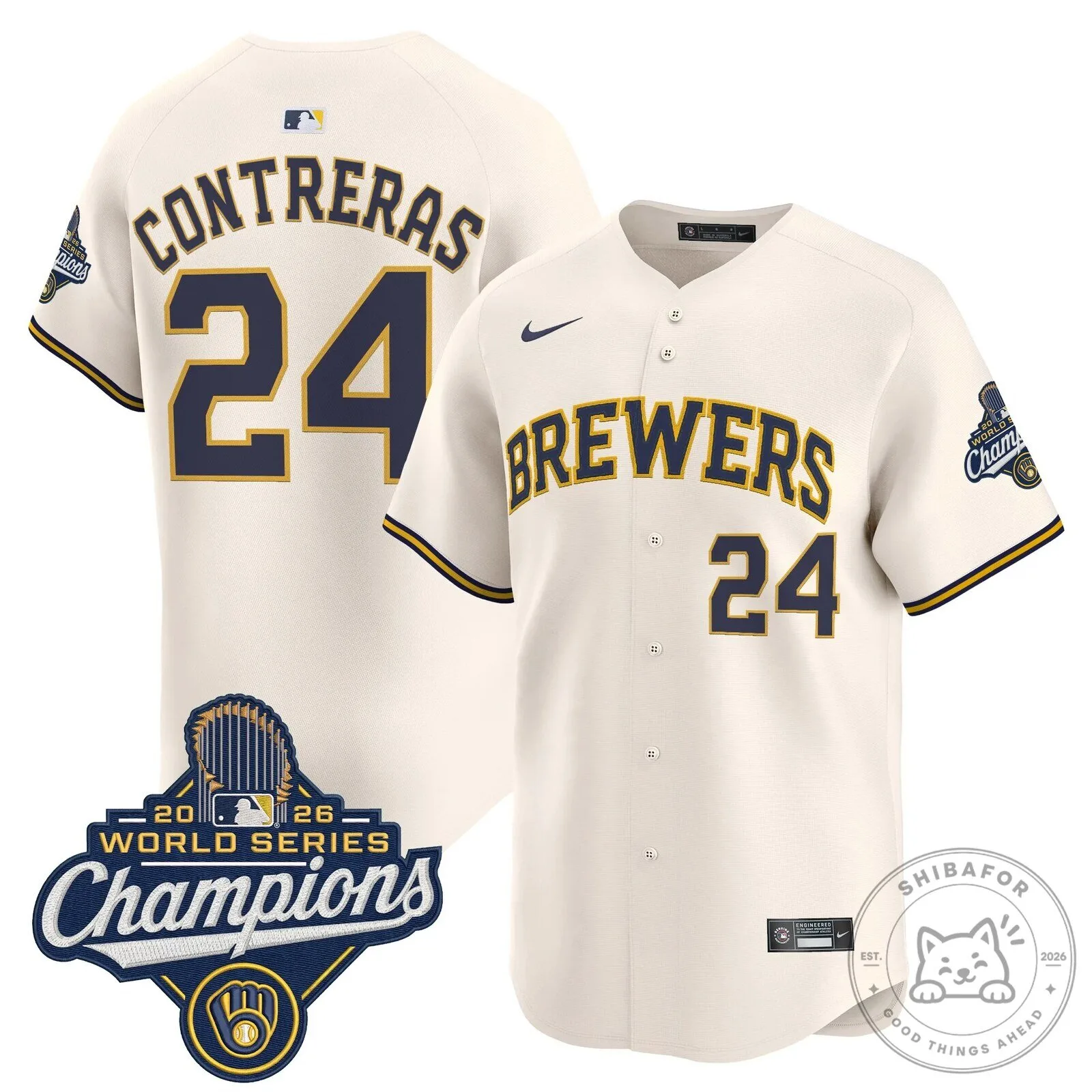 William Contreras 2026 World Series Champions Jersey - Milwaukee Brewers