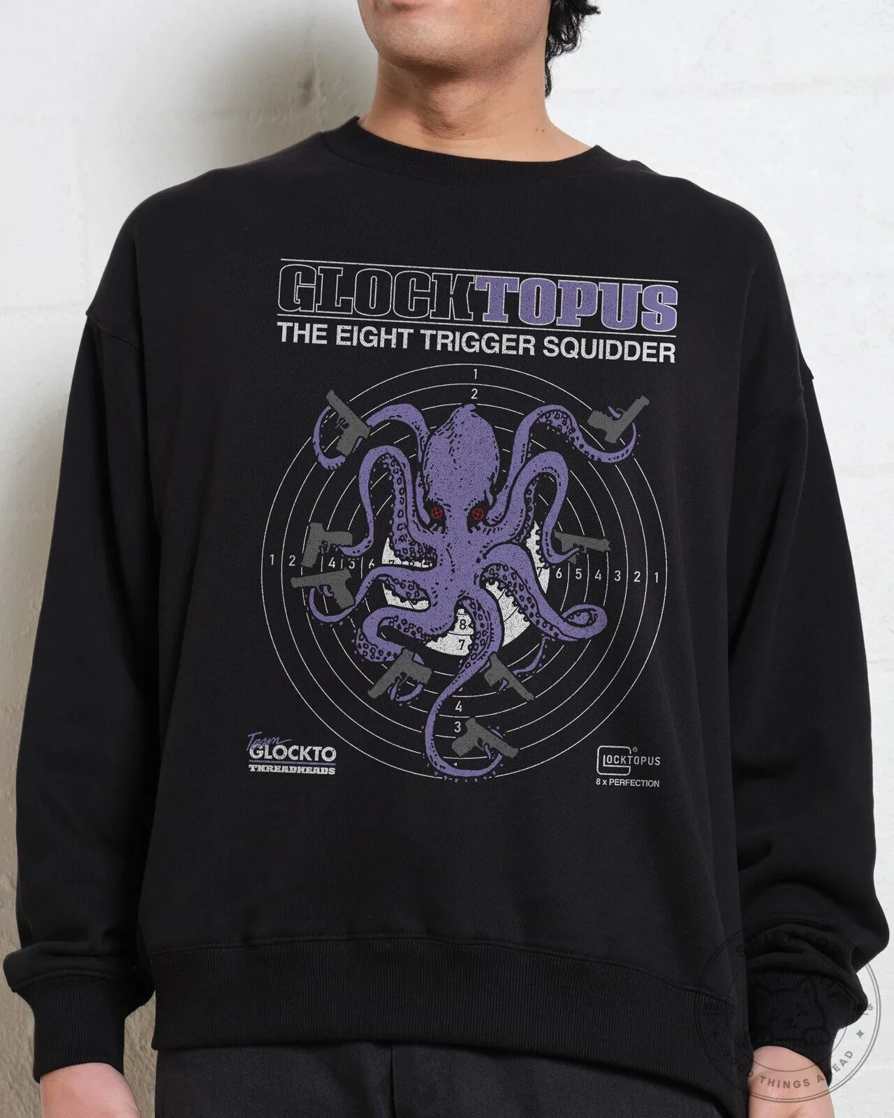 Glocktopus Eight Trigger Squidder Target Design Crewneck Sweatshirt 16 Glocktopus Eight Trigger Squidder Target Design Crewneck Sweatshirt