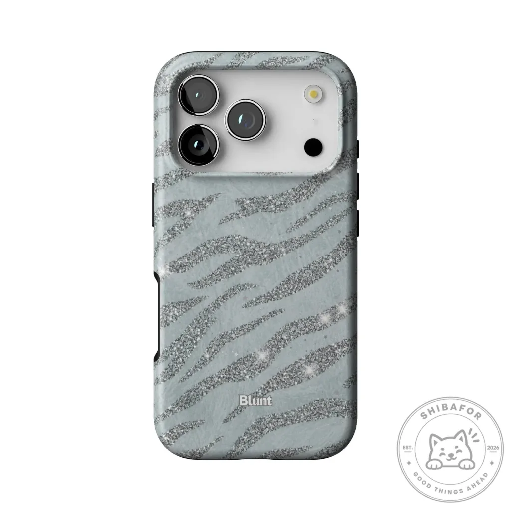 Silver Glitter Zebra Print Pattern iPhone Case Silver Glitter Zebra Print Pattern iPhone Case